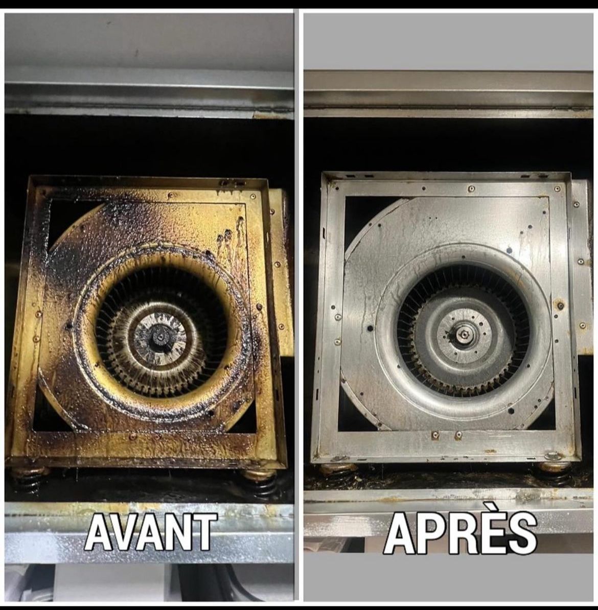 Dégraissage hotte avant/après